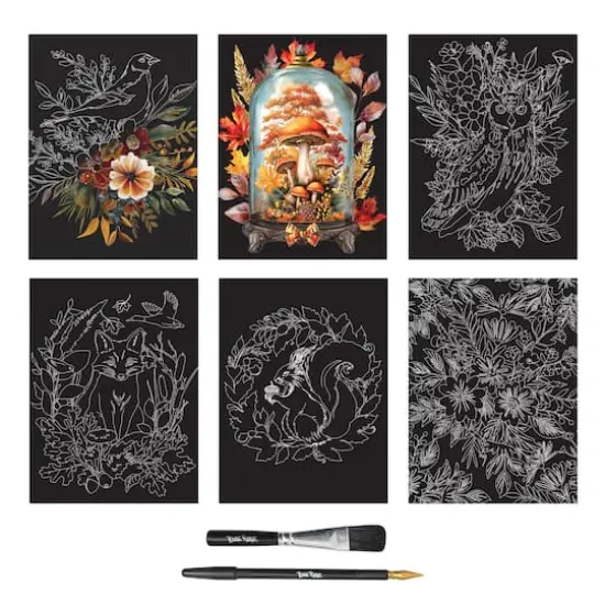 Brea Reese&trade; 9" x 12" Autumn Equinox Scratch Art Paper Pad {3}