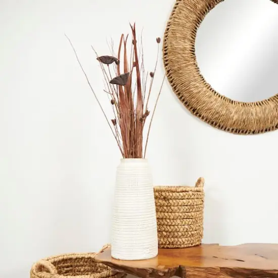 40" Brown Dried Lotus Flower Natural Foliage Bundle {7}