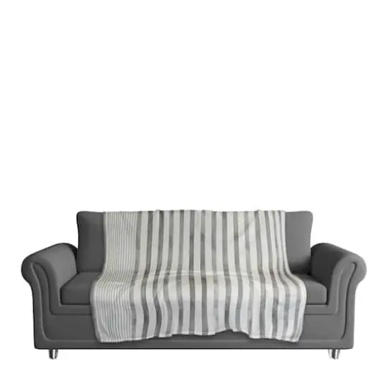 Stripes Watercolor Coral Fleece Blanket {4}