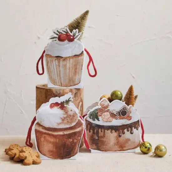 Hello Honey Multicolor Printed Paper Cake Shaped Gift Bags, 3ct. {3}