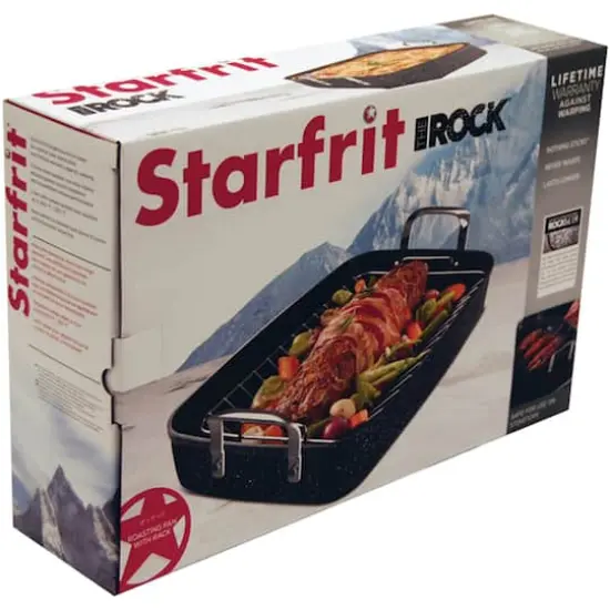 THE ROCK by Starfrit 17" Roaster With Rack & Stainless Steel Handles {4}