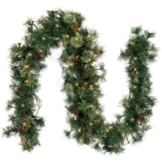 72" Pre-Lit Country Mixed Pine Artificial Christmas Swag, Clear Lights {9}