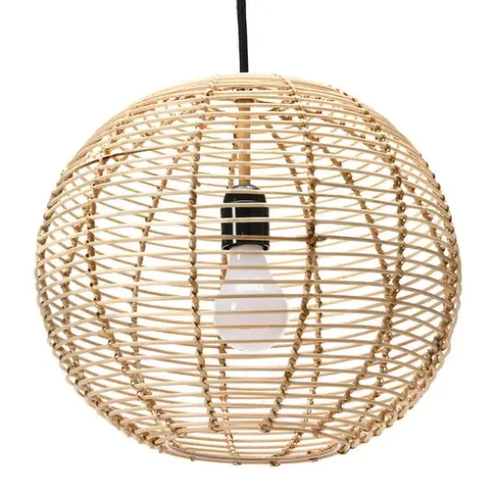 Hello Honey® Modern Boho Handwoven Rattan Globe Pendant Light {8}