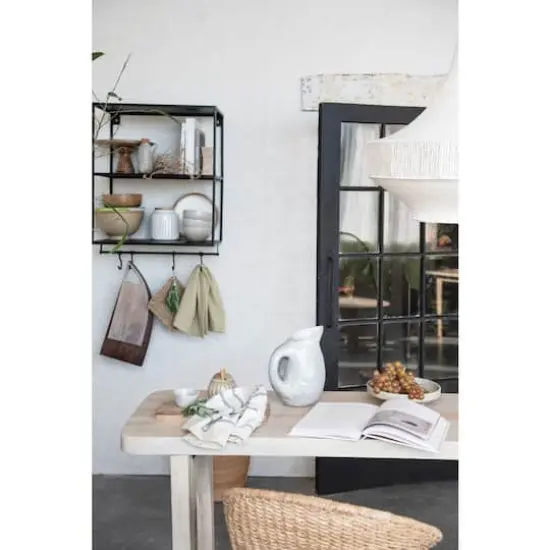 Hello Honey&reg; 10" Neutral Coastal Stoneware Canister with Bamboo Lid {7}