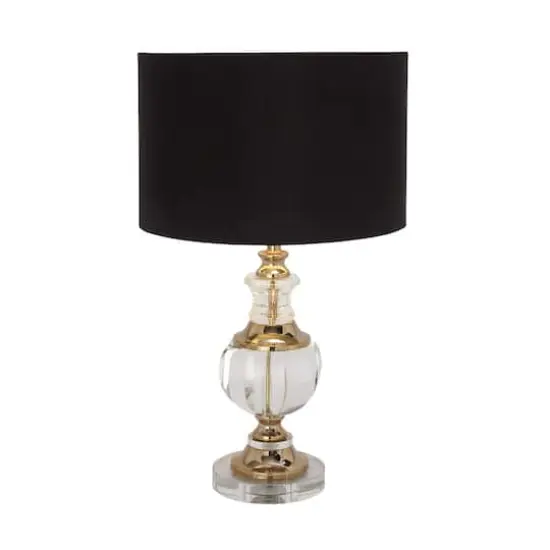 24" Clear Wood Glam Table Lamp {3}