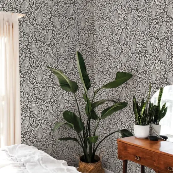 Wallpops Charcoal Sleepy Owls Peel & Stick Wallpaper {4}