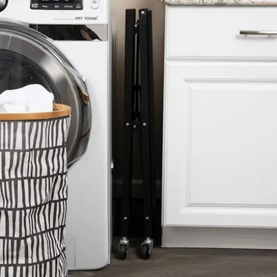 Household Essentials 34" Black Metal 3-Tier Foldable Utility Rack {3}