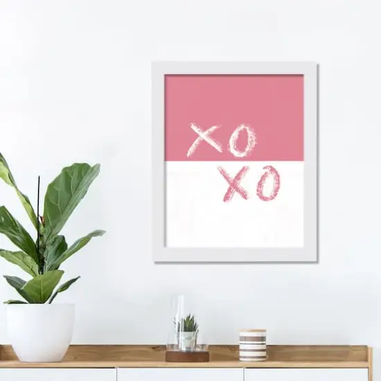 11" x 14" XOXO Brush Strokes White Framed Print Wall Art {4}