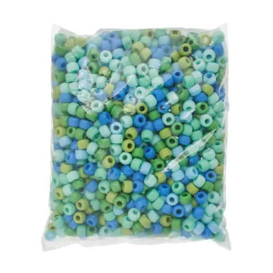 John Bead 9mm Plastic Pony Beads, 1,000ct. Assorted Blueberry Matte {6}