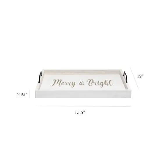 Elegant Designs&trade; 15.5" Merry & Bright Serving Tray with Handles {3}
