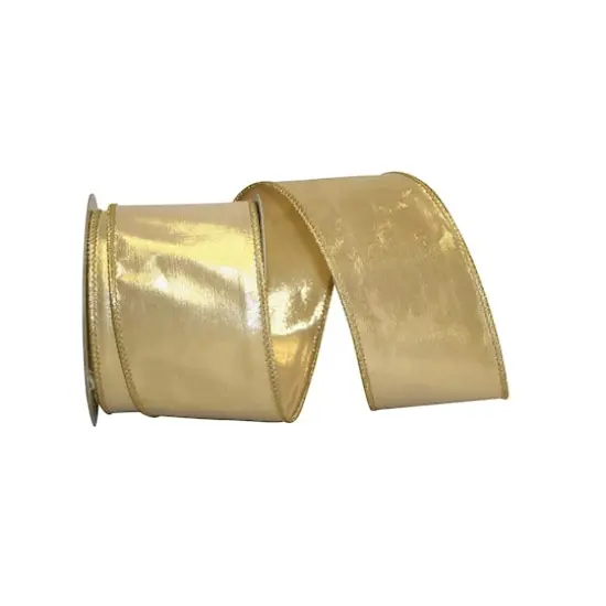 Reliant 2.5" Lam&eacute; Luxury Wired Ribbon Gold {1}