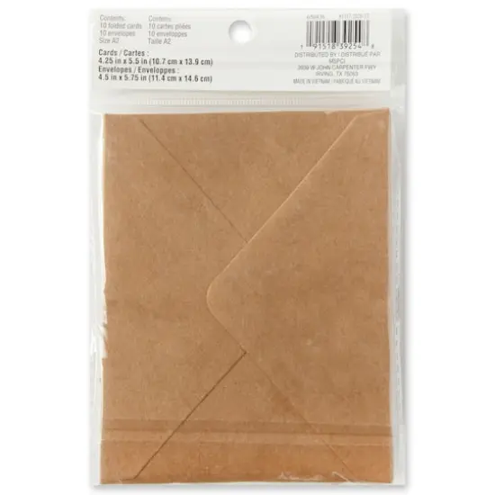 Scalloped Folded Cards & Envelopes by Recollections&trade;, 4.25" x 5.5" Kraft {6}