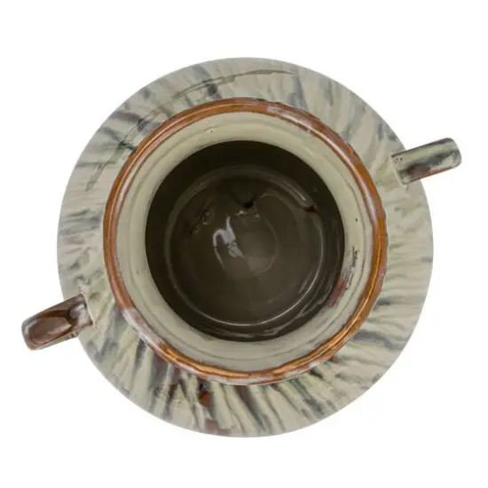 Hello Honey® 14" Multicolor Reactive Glaze Hand-Painted Stoneware Vase with Handles {9}