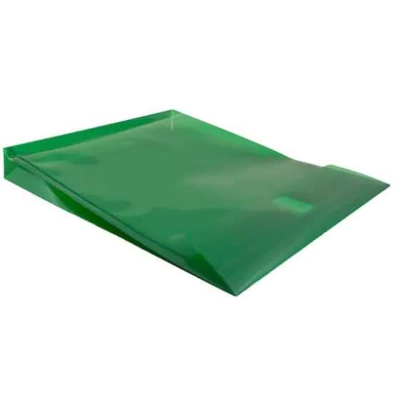 JAM Paper VELCRO&reg; Closure 9.75" x 11.75" Expandable Open End Envelopes, 12ct. Green {6}