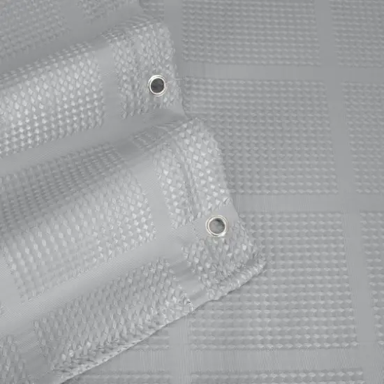Elle D&eacute;cor Gray Jacquard Solid Weave Shower Curtain {5}