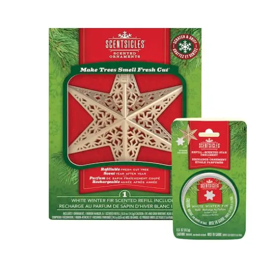 Scentsicles Gold White Winter Fir Metal Star Ornament with Refill {1}
