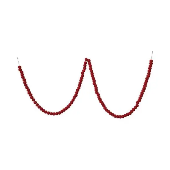 Hello Honey&reg; 12ft. Handmade Wool Felt Ball Garland in Printed Drawstring Bag Red {1}