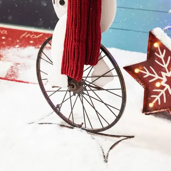Glitzhome&reg; 32" Metal Snowman Riding Bike Porch D&eacute;cor {7}