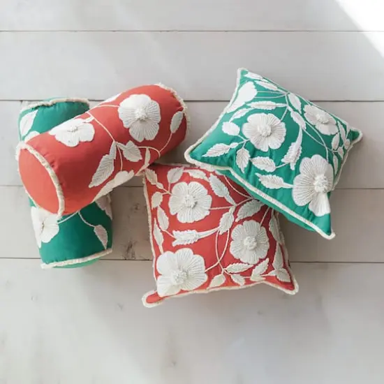 Hello Honey® Enchanted Garden Embroidered Bolster Pillow Set {4}