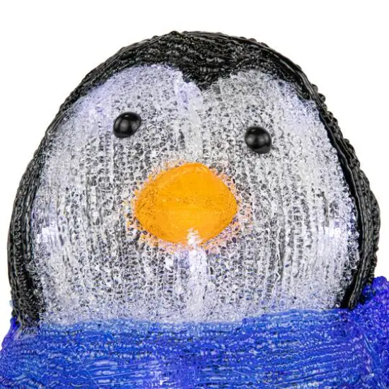 11.5" Lighted Commercial Grade Acrylic Sitting Baby Penguin Christmas Display Decoration {8}