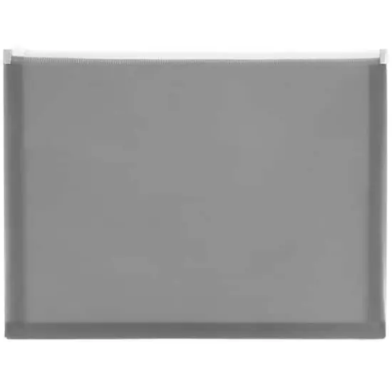 JAM Paper 9.75" x 13" Zip Closure Letter Booklet Plastic Envelopes, 12ct. Smoke Gray {1}