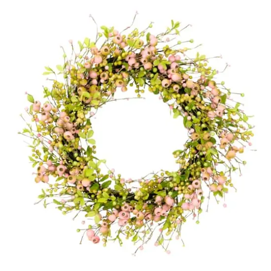 28'' Multicolored Poppy Floral Spring Wreath {1}