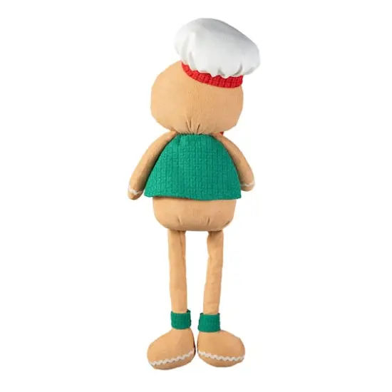Glitzhome&reg; 25" Fabric Christmas Gingerbread Man Shelf Sitter {8}