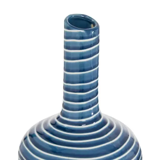 Blue & White Stoneware Contemporary Vase Set {6}