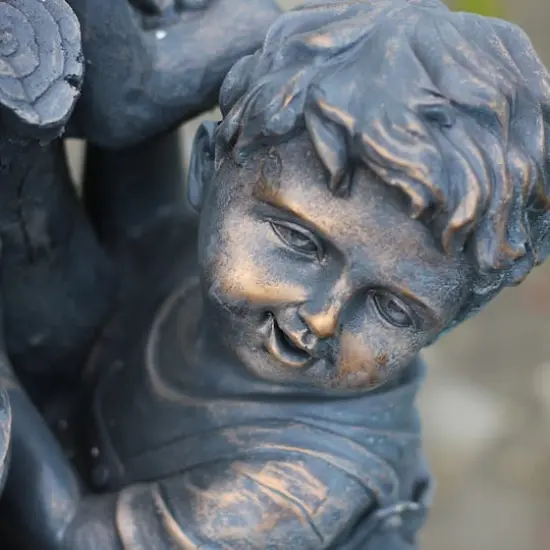 30" Bronze Children at the Well Outdoor Garden Water Fountain {5}