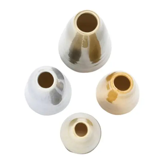 Hello Honey&reg; Decorative Conical Stoneware Vase Set Beige Tone {6}