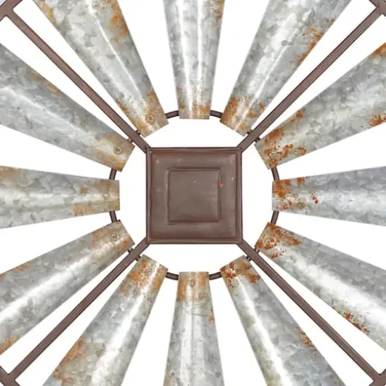 Silver Farmhouse Decorative Windmill Wall Accent {5}