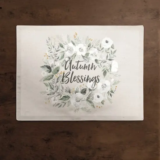 Floral Wreath Blessings Polyester Twill Placemat {3}