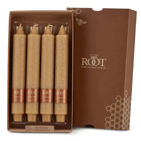 Root Candles 9" Unscented Timberline&trade; Collenette Taper Candles, 4ct. Beeswax {1}
