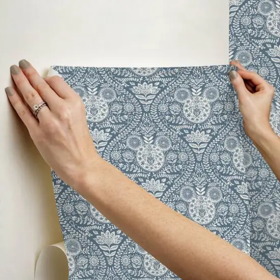 RoomMates Disney&reg; Mickey Mouse Block Print Peel & Stick Wallpaper Blue {7}