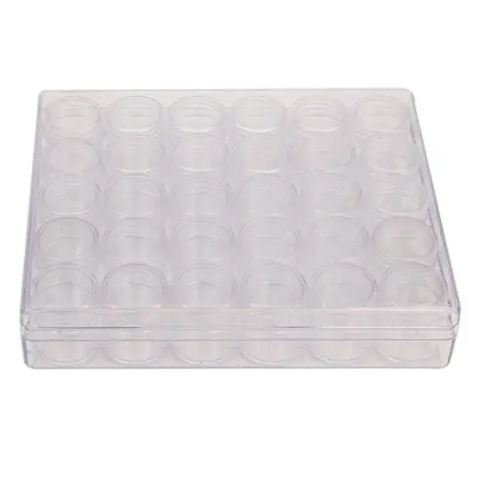 The Beadsmith&reg; 6.5'' x 5.5'' x 1'' Clear Storage Box with Jars {3}