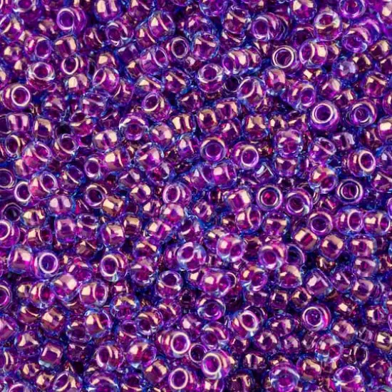 John Bead 11/0 Miyuki Glass Seed Beads, 13g Aqua Fuchsia Luster {1}