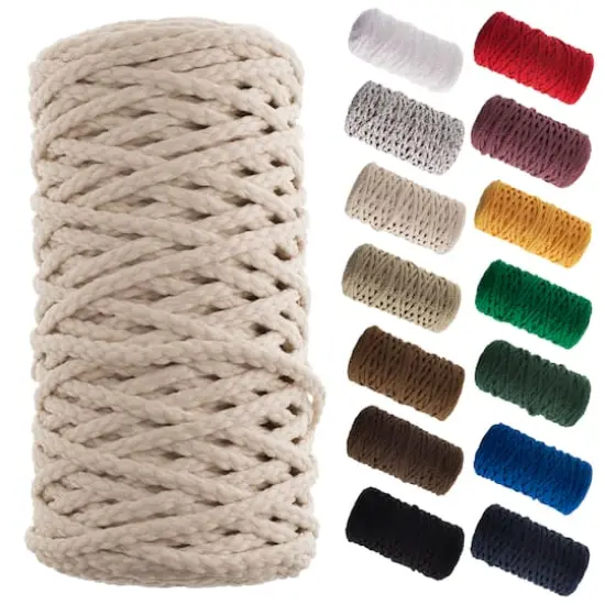 John Bead 4mm Braided Macram&eacute; Cord, 70yd. Beige {7}