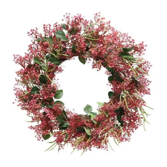 24" Artificial Gypsophila Floral Spring Wreath {1}