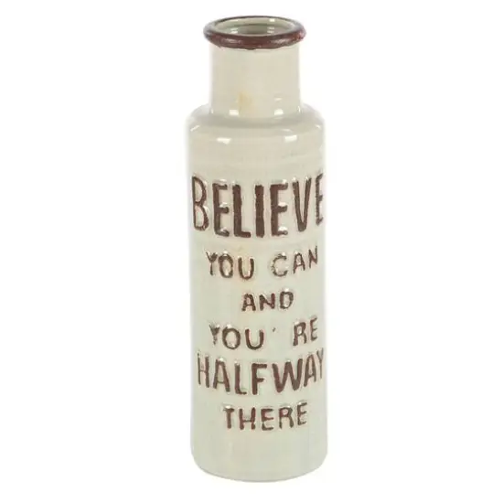 Brown Ceramic Farmhouse Vase Set {7}