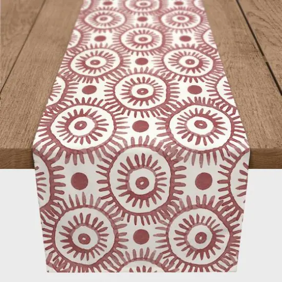 Boho Circles Indoor/Outdoor Table Runner Red {3}