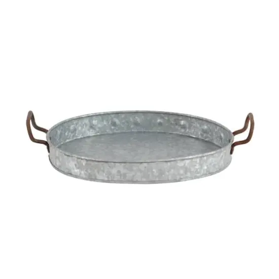 Grey Metal Farmhouse Tray Set {9}