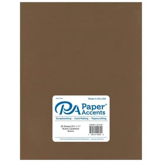 PA Paper&trade; Accents 8.5" x 11" 73lb. Smooth Cardstock, 25 Sheets Brown {1}