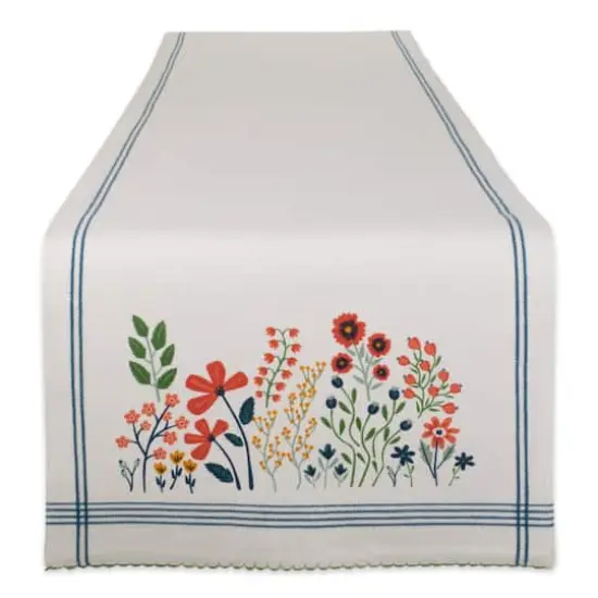 DII&reg; 108" Flower Garden Embellished Table Runner {1}