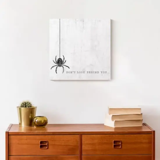 Don't Look Behind You Spider Canvas Wall Art {5}