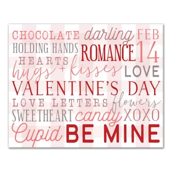 Valentines Day Words Canvas Wall Art {1}