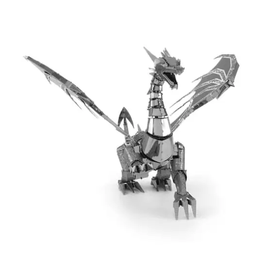 Metal Earth&reg; ICONX Silver Dragon 3D Metal Model Kit {3}
