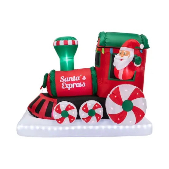 Mr. Christmas 6ft. Santa's Express Train Outdoor Lit Inflatable {1}