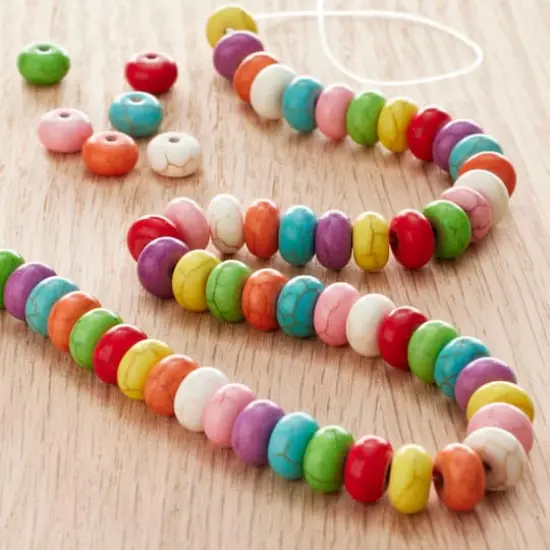 Colorful Howlite Rondel Beads, 8mm by Bead Landing&trade; {3}