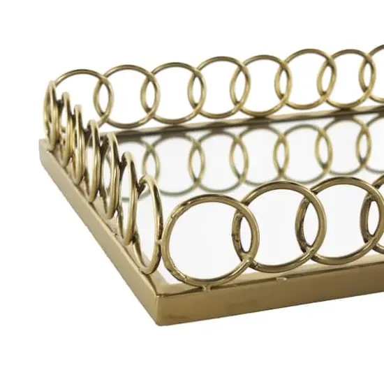 Gold Stainless Steel Metal Geometric Mirrored Décor Trays, 2ct. {4}