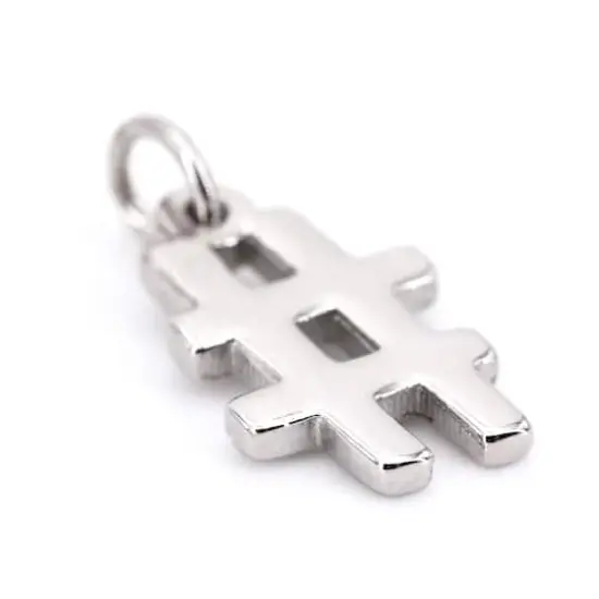 Sterling Silver Number Charm by Bead Landing&trade; Hashtag {5}